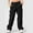 Black, variant on Zylanna Women's Cargo Sweatpants with Pockets, Soft & Warm Elastic Waist Solid Color Baggy Casual Pants for Women Black