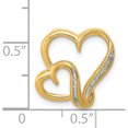 thumbnail image 4 of 14K Yellow Gold .03Ct. Diamond Double Heart Chain Slide Made In India pm4912-003-ya, 4 of 5