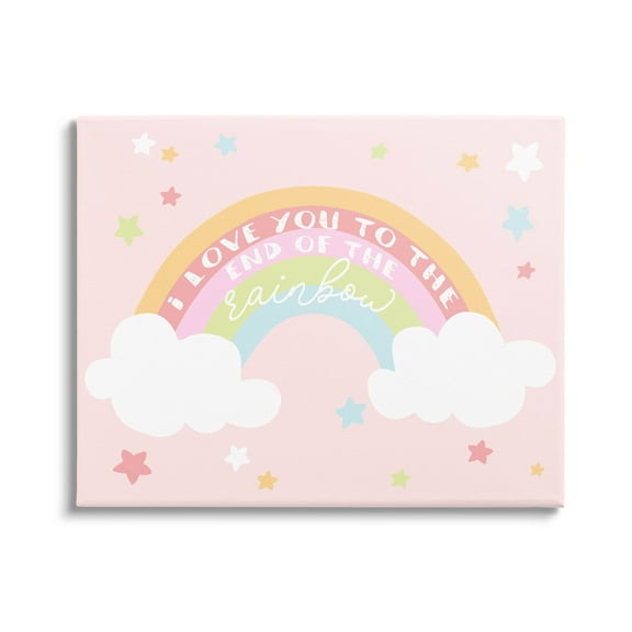 Stupell Industries Love You End Of Rainbow Phrase Graphic Art Gallery Wrapped Canvas Print Wall Art, Design by Lil' Rue