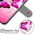 thumbnail image 6 of SaniMore Wallet Case for iPhone 14 Pro 6.1" 2022, PU Leather Color Painting Kickstand Wrist Strip Magnetic Clasp Cash Pocket Card Holders Shockproof Full Protective Case, Pink Butterfly, 6 of 9
