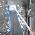 thumbnail image 5 of Long-Handle Bathroom Scrub Brush with Replaceable Sponge Head, 23" Pivoting Bathtub and Tile Scrubber for Shower, Wall, and Toilet Cleaning, 5 of 7