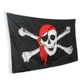 thumbnail image 3 of Skull Cross Crossbones Jolly Roger Caribbean Pirate Flags Banner Old Roger 90*150cm Festival Home Decoration Flag, 3 of 5