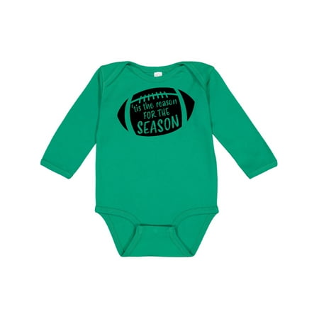 

Inktastic Tis the Reason for the Season Black Football Silhouette Gift Baby Boy or Baby Girl Long Sleeve Bodysuit