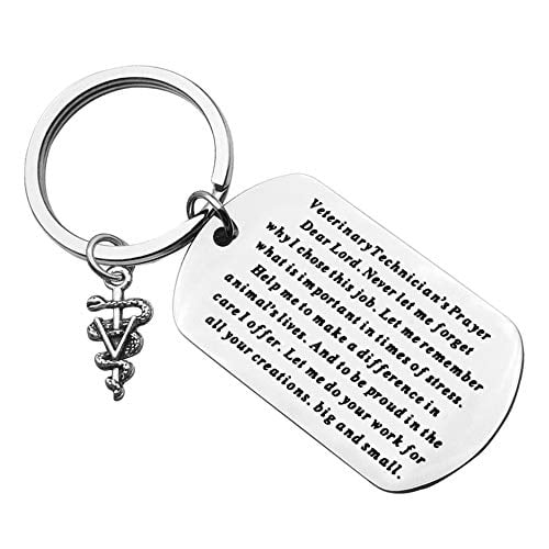 FUTOP Veterinarian Gifts She Believed She Could So She Did Keychain Veterinary Technician Gifts Vet Tech Jewelry