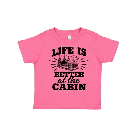 

Inktastic Life is Better at the Cabin with Trees and Moon Gift Toddler Boy or Toddler Girl T-Shirt