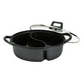 thumbnail image 2 of INFUSE 4.4QT 2-Section Nonstick Aluminum Hot Pot with Glass Lid for Soup Seafood Noodles, Black, 2 of 4