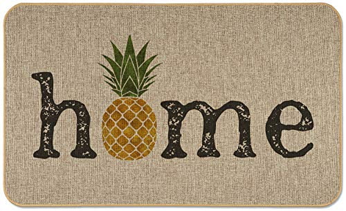 Home Natural Linen Look Decorative Indoor/Outdoor Floor Mat  Made in the USA 29.5” by 17.75”