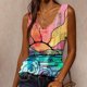 thumbnail image 2 of Mujeres moda sexy sin mangas flor pirnt chaleco u-cuello impreso tops camiseta chaleco blusa tops Pompotops lopia987434, 2 of 7