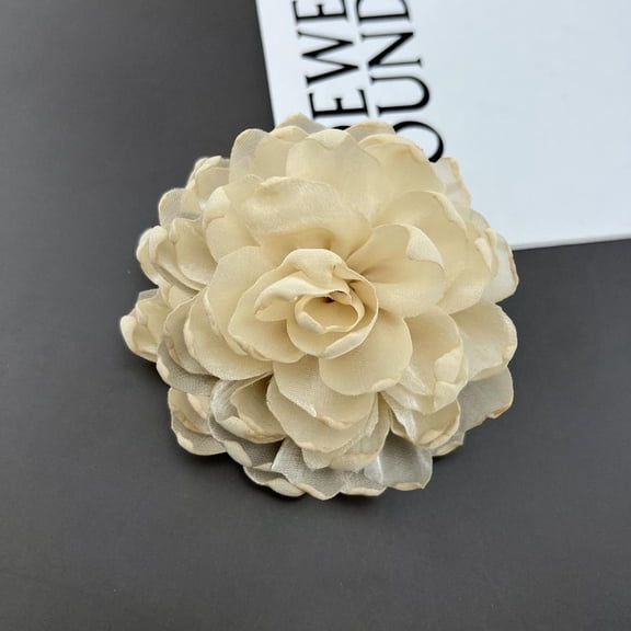 Fashion Gifts Handmade Multi-layer Jewelry Accessories Large Flower Brooch Lapel Pins Collar Flower Suit Sweater Coat Brooches BEIGE