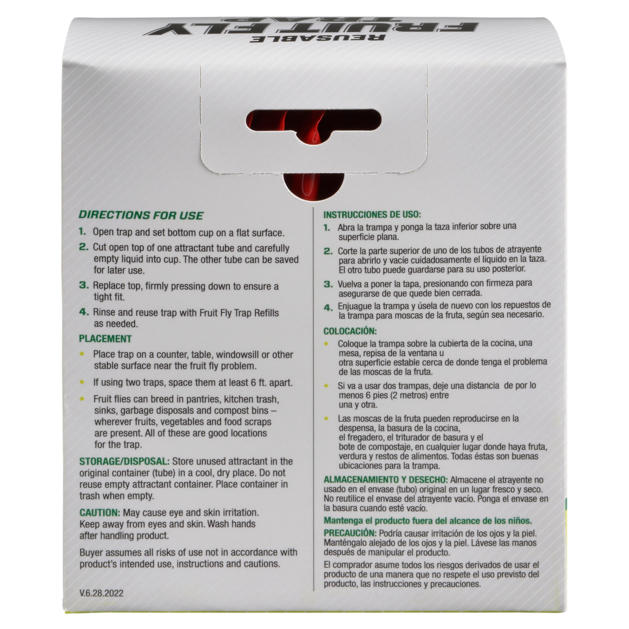 RESCUE! Reusable Indoor Fruit Fly Trap, 2 Pack Liquid