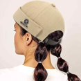 thumbnail image 2 of Men Hats Cap Hats Beanie Sailor Cap Worker Hat Rolled Cuff Retro Brimless Hat with Adjustable, 2 of 5