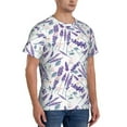 thumbnail image 2 of Bixox Men's Lavender Flowers Printed Short Sleeve Skinny Athletic T-Shirt, 2 of 6