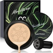 Firstfly Air Cushion CC Cream Foundation with Mushroom Head,Flawless Correcting, Moisturizing BB Cream Makeup Long Lasting Matte Concealer - Natural