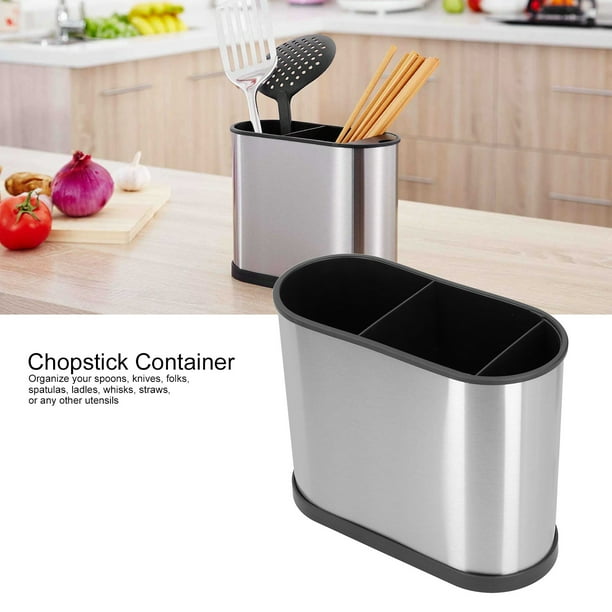 Contenedor de palillos, escurridor de cubiertos de acero inoxidable, herramienta de cocina, escurridor de cubiertos construido para profesionales