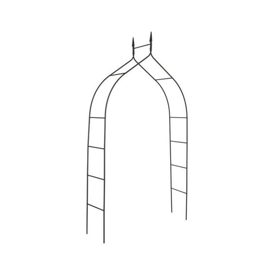 Demifill 8 Ft 4 inch High Gothic Steel Rose Arch, Gardman Gothic Arch with Durable Robust Tubular Steel Construction, Lightweight Rose Arch for Outdoor as Garden, Backyard, Black
