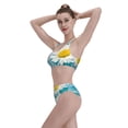 thumbnail image 5 of Vsdgher Womens High Waisted Bikini Sets Two Piece Swimsuit Daisy Flowers Print Tummy Control Bathing Suit-, 5 of 8