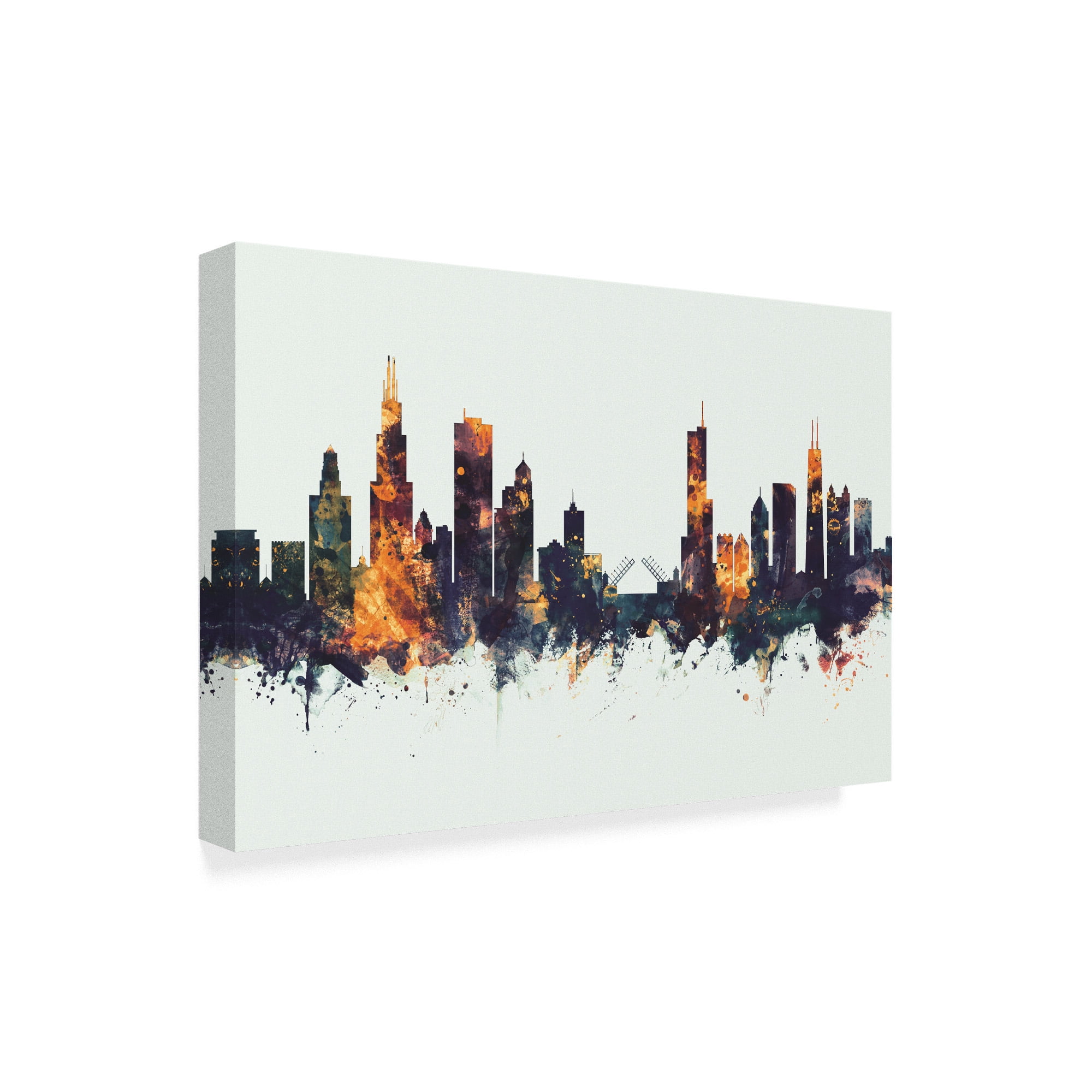 Trademark Fine Art 'Chicago Illinois Skyline Dark IV' Canvas Art by Michael Tompsett
