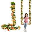 thumbnail image 2 of 240Cm Orange Multi-Headed Artificial Rose Vine: Silk Flower Garland for Wall, Wedding, or Home Decor – Realistic Hanging Decoration for Living Room, Garden, or Vase Display, 2 of 9