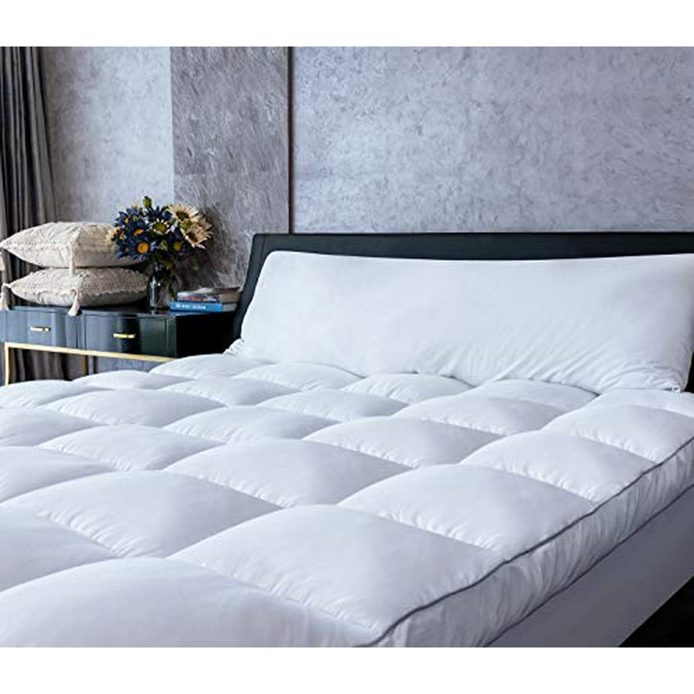 Mattress Topper Queen Cooling Plush Pillow Top Mattress Pad/Bed Topper