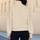 thumbnail image 4 of Sudaderas informales con cuello alto para mujer traje deportivo con capucha de gran tamaño Color sólido, 4 of 6