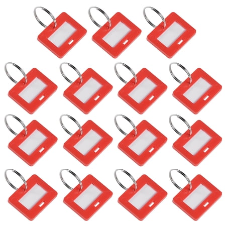 Uxcell 28x22mm Plastic Key Tags with Split Keyring Red 15 Count ...