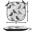 thumbnail image 4 of Grey Chair Seating Cushion Set of 6, Ornamental Birds on Trees Winged Flying Feather Contemporary Art Nature, Seat Pads for Office with Anti-slip Backing, 16"x16", Grey White Black, by Ambesonne, 4 of 7