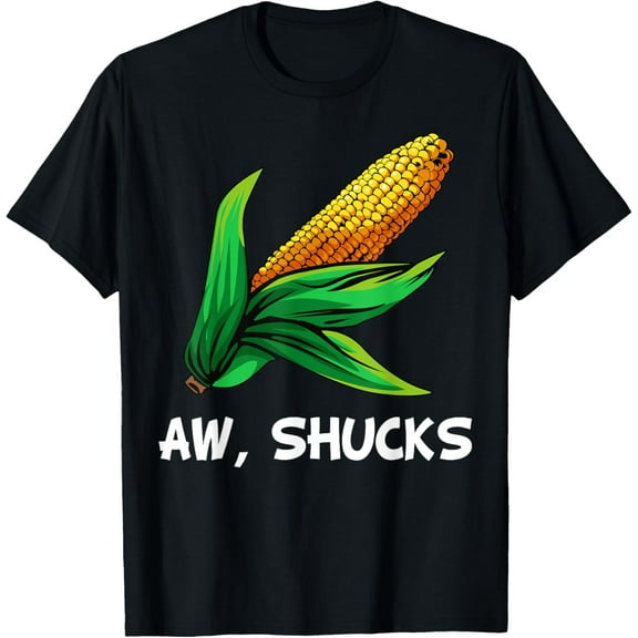 t-shirt Funny Corn On Cob Corn Gift For Men Women Cool Aw Shucks T-Shirt mens,black,women,funny,journey,Crew Neck, Short Sleeve,printing