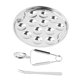 thumbnail image 3 of Juego de platos para caracoles, plato de comida, pinza para concha, herramientas para comer mariscos, accesorio de cocina, plato con base para, 3 of 9