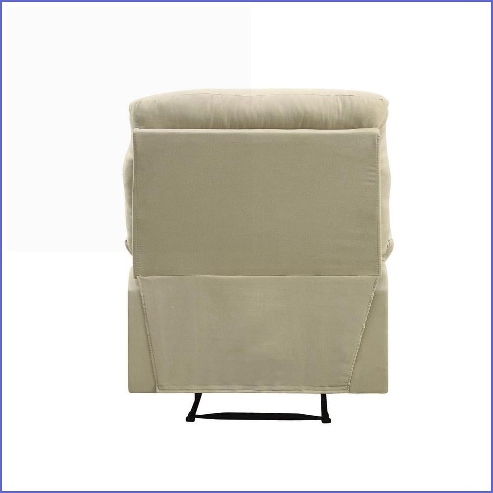 Recliner with Motion Function & Pillow Top Armrests | Beige Microfiber | Fabric+Metal
