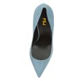 thumbnail image 4 of FSJ Women Classic Pointed Closed Toe Dressy Pumps Transparent Flared Sculpted High Heels Size 8 Blue, 4 of 6