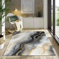 thumbnail image 4 of Wave Gradient Lines Rug 7 x 8 ftGrey for Bedroom Fluffy Machine Washable Shaggy Soft Area Rug, Non-Slip Indoor Floor Carpet for Living Room Home Decor Aesthetic, 4 of 8
