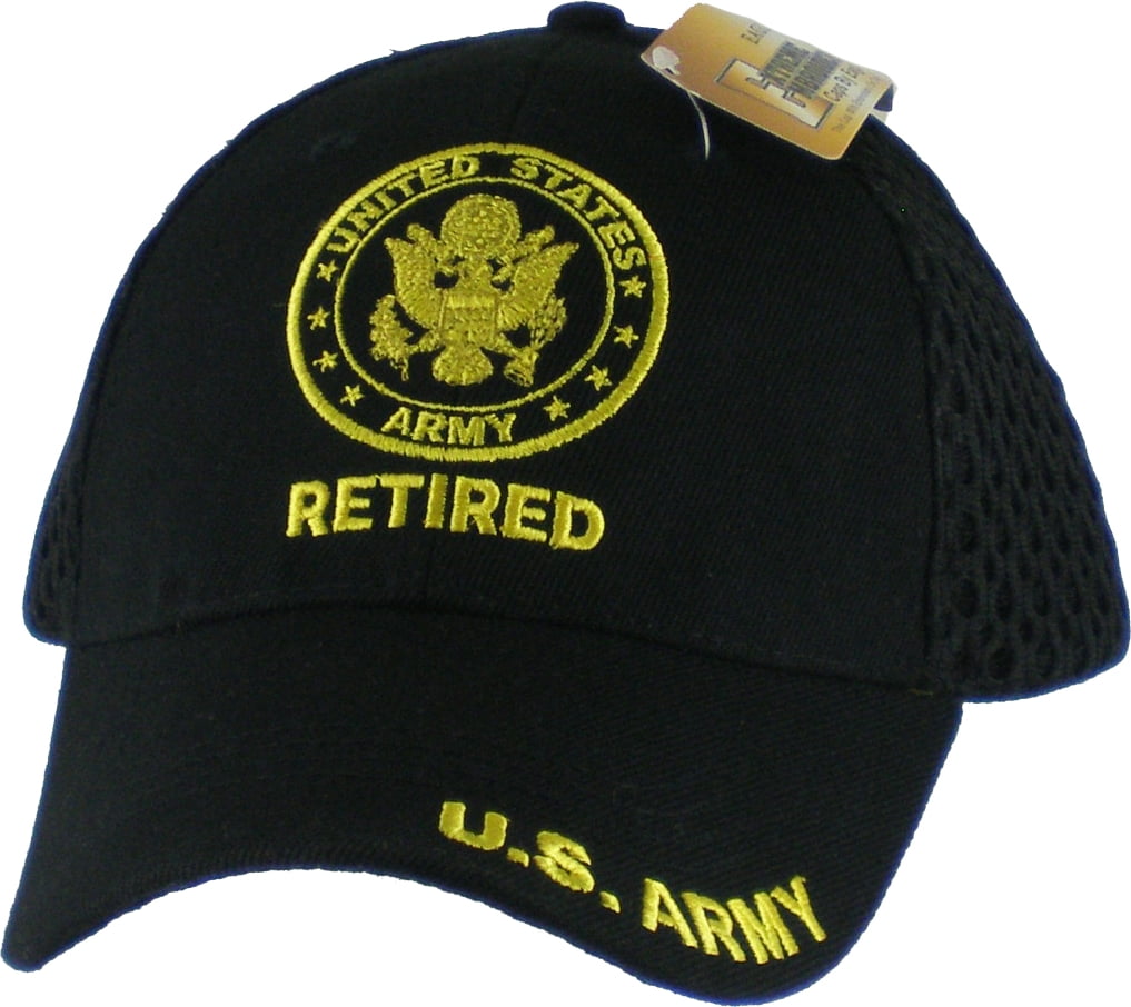 Eagle Crest U.S. Army Retired Emblem Mens Air Meshback Cap [Black
