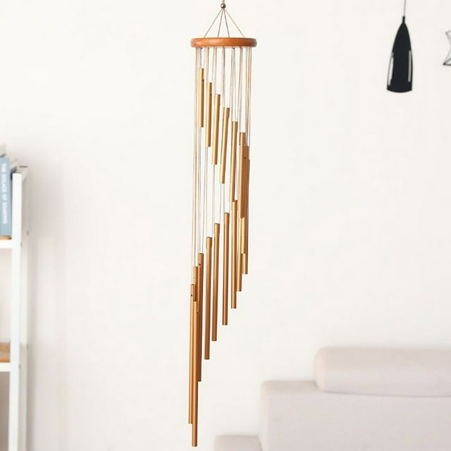 12 Tubes Wind Chimes Aluminum Tube + Pine Metal Pipe Wind Chimes Bells Decor