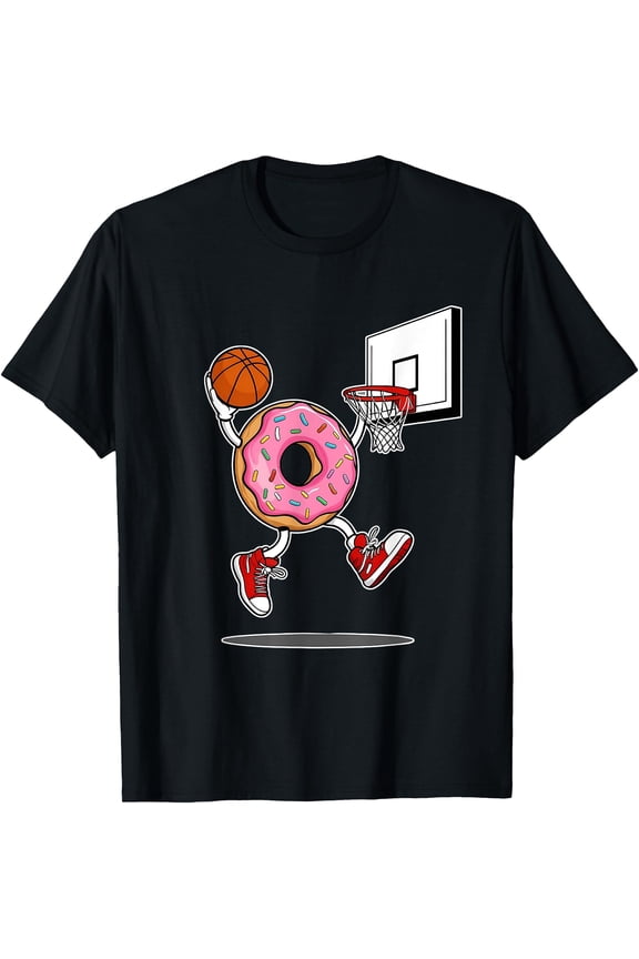Donut Dunking Basketball Funny Food Sports design T-Shirt, Vintage Birthday Gift