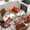 Green Red, variant on Cardinal Bird Round Tablecloth, Fitted Table Cover with Elastic for 55"-60" Round Tables, Winter Poinsettia Berry Pine Cones Floral Table Cloth Outdoor Indoor Dinning Party Waterproof Tablecloths
