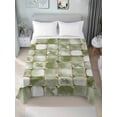 thumbnail image 2 of Twin Size Flat Sheet Only, Sage Green Geometric Soft Brushed Microfiber Bed Sheets, Modern Abstract Art Botanical Hotel Quality Breathable Bedding Top Sheet, Easy Care, 66"x96", 2 of 9