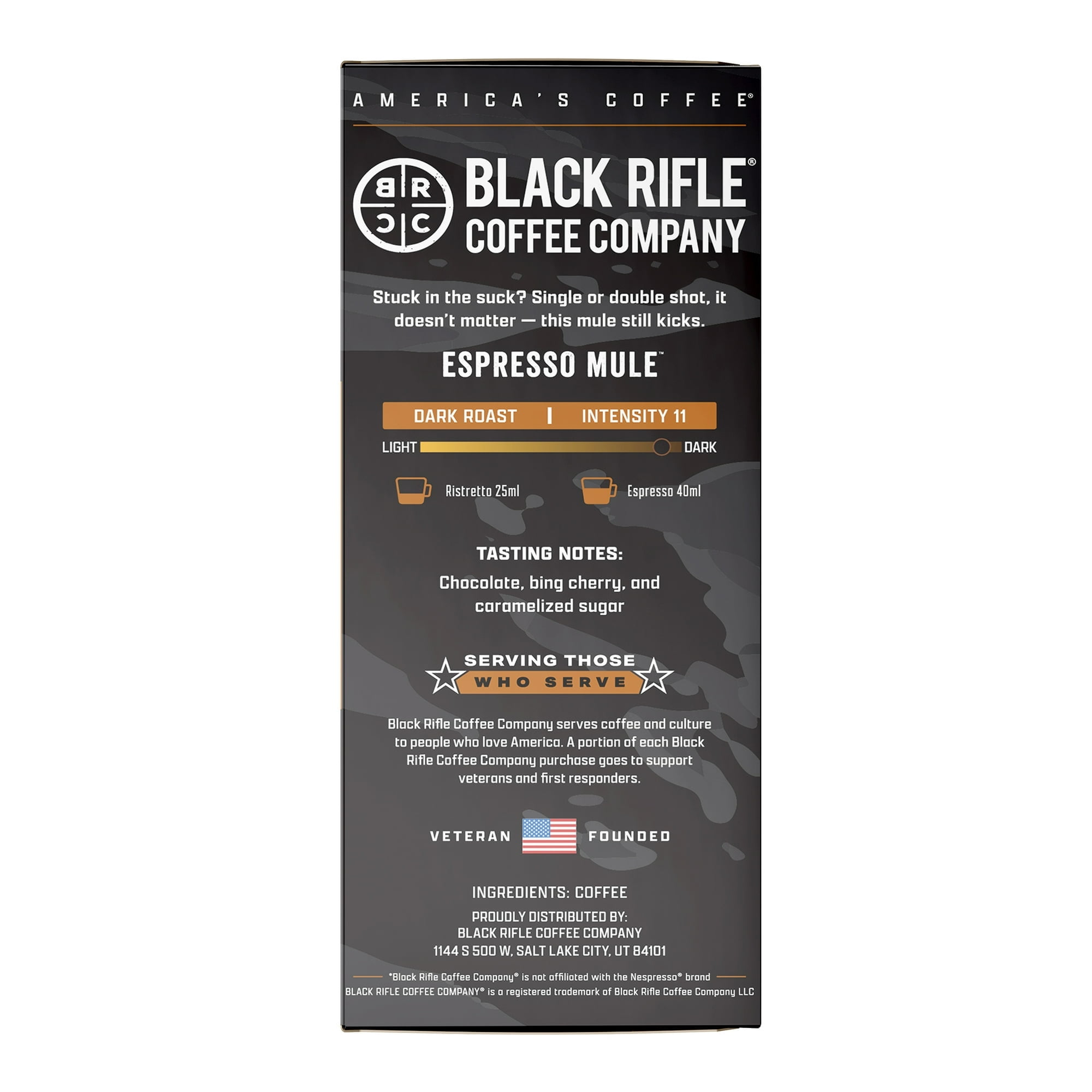 Black Rifle Coffee Company Espresso Mule™ Dark Roast Espresso Capsule Pods, 10 Ct