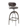 thumbnail image 3 of Dakota Industrial Mid-Back Barstool in Antique Metal and Espresso Wood-Pressed Grain Bamboo by LumiSource, 3 of 7