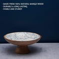 thumbnail image 5 of Folkulture Wooden Fruit Bowl or Decorative Fruit Bowl for Kitchen Counter or Centerpiece Table Decor, 12-inch Large Serving Bowls for Breads or Fruits, Mango Wood. Blue Marble, 5 of 6
