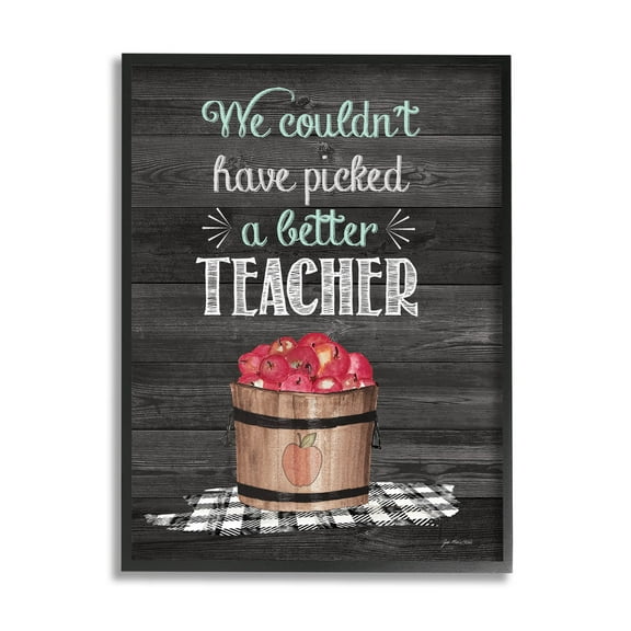 Stupell Couldn't Have Picked A Better Teacher Apples Food & Beverage Painting Black Framed Art Print Wall Art