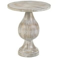 thumbnail image 2 of 24"x20"x20" White Washed Mango Wood Pedestal Accent Table, Rustic Design Table In Wash, 20"x20"x24", For Living Area, 2 of 2