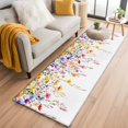 thumbnail image 2 of Spring Flower Runner Rugs 2x6 ft Orange Red Blue Yellow Floral Vintage Washable Hallway Rugs Non-Slip Floor Mats Absorbent Carpet Bedside Runners for Bedroom Kitchen Bathroom Laundry Room, 2 of 9