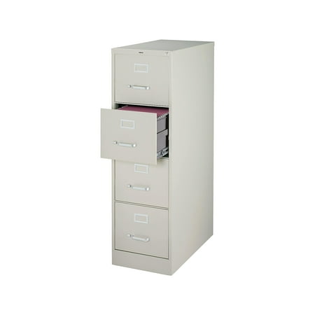 Staples 4 Drawer Vertical File Cabinet Metal Lt Grey Ltr 26.5 D 470384