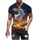 thumbnail image 2 of Blusas y camisas de manga larga con cuello redondo para hombre, blusa informal con estampado de cuello redondo y manga corta, blusa estampada para hombre, 2 of 5