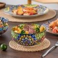 thumbnail image 5 of 12 Pieces Dinnerware Sets, Plates and Bowls Set, Porcelain Dishes Set for 4, Microwave and Dishwasher Safe, Scratch Resistant, Bohemian Style Dining Ware Service for 4, 5 of 5