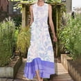 thumbnail image 2 of Vestidos Para Mujer Maxi Vestido Casual Cuello Redondo Sin Mangas Vacaciones Playa Impresión Vestido Largo Odeerbi ODB160253, 2 of 9