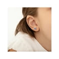 thumbnail image 4 of 925 Sterling Silver Simulated Blue Topaz Birthstone Heart Screw Back Earrings, 4 of 8