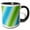 Black/White, variant on 3drose, Lime to Turquoise Stripes, 15oz Mug