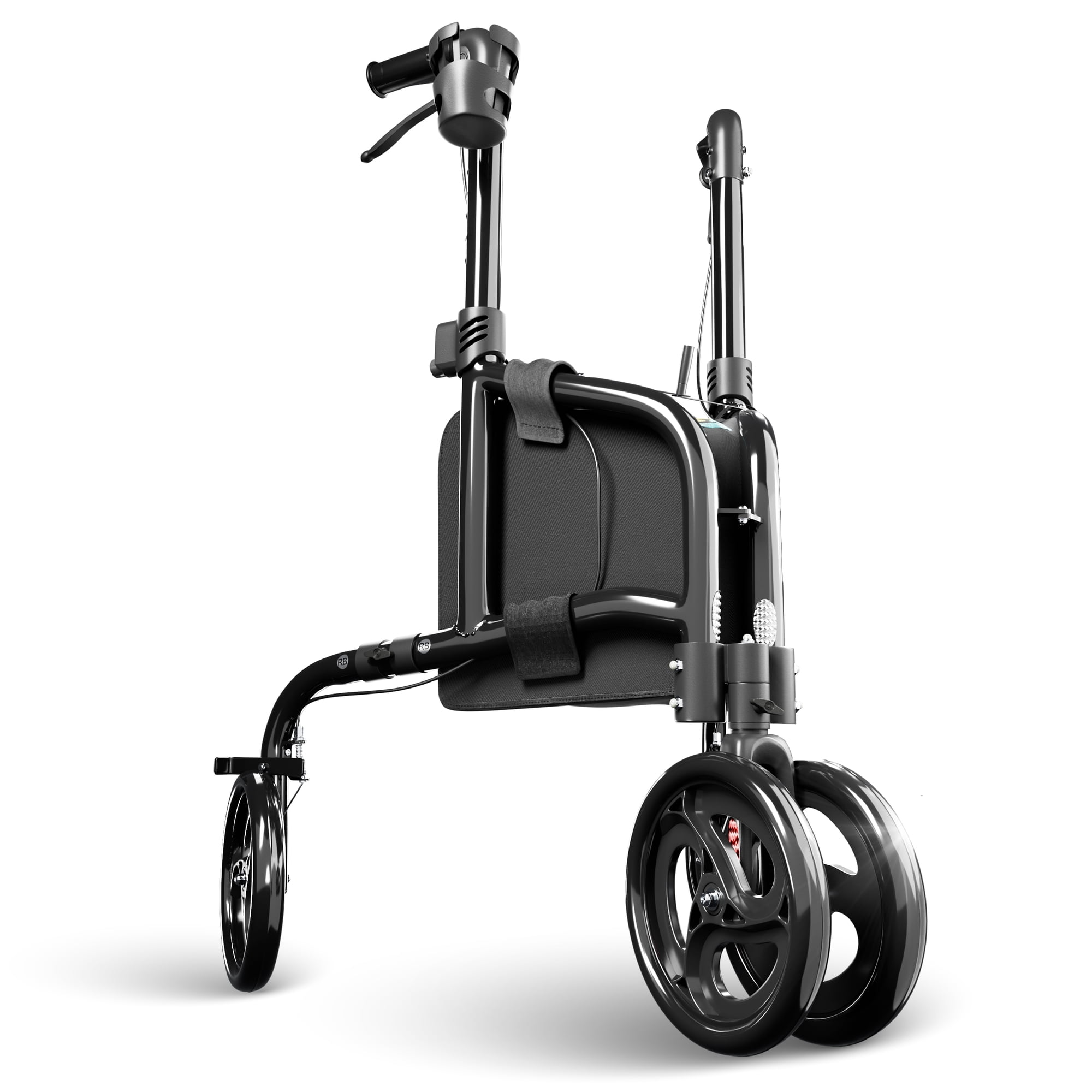 Helavo 3 Wheel Rollator Walker, Double Front Wheels, Lightweight, for Small Spaces, 300 lb Capacity