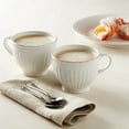 thumbnail image 3 of Lenox French Perle Groove White Latte Mug, Set Of 2, 3 of 3